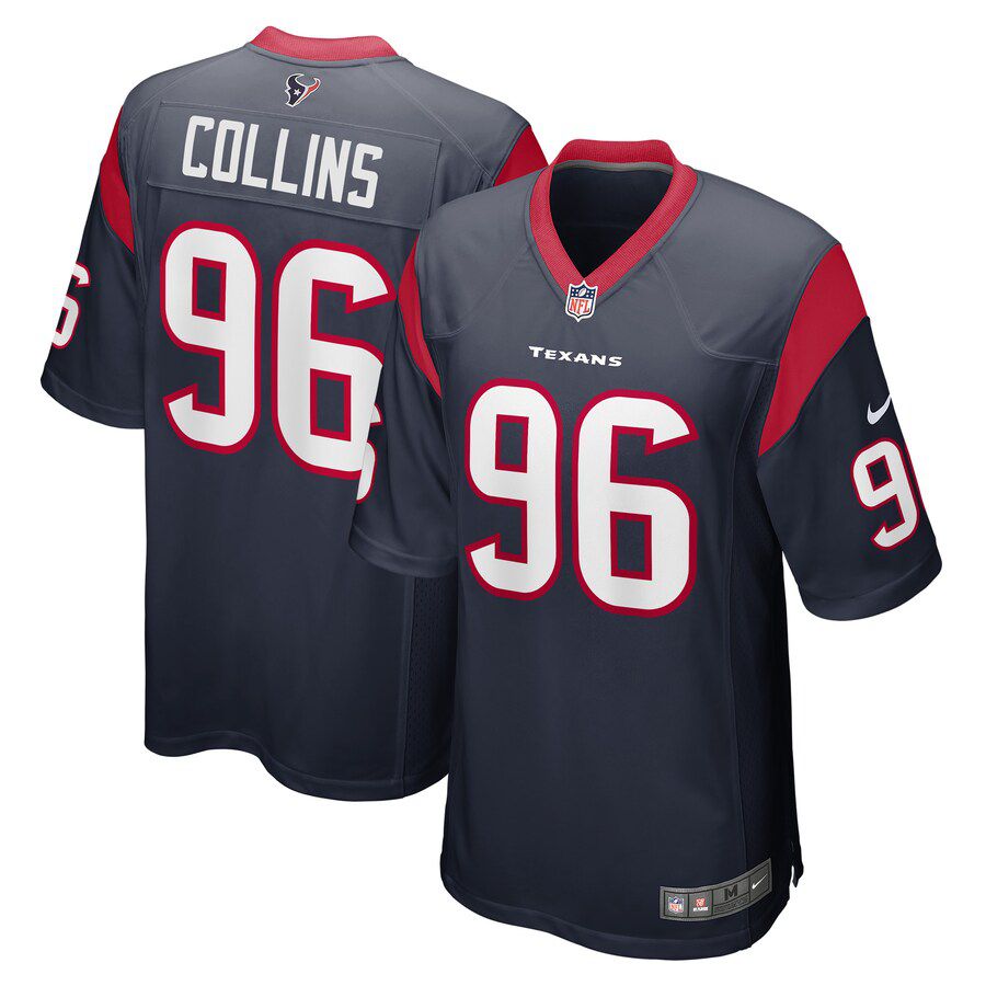 Men Houston Texans #96 Maliek Collins Nike Navy Game Player NFL Jersey->customized nfl jersey->Custom Jersey